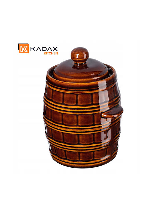 Kadax Vază Utilizare Generală Cu Capac Ceramică Maro 4000ml 1 Bucată