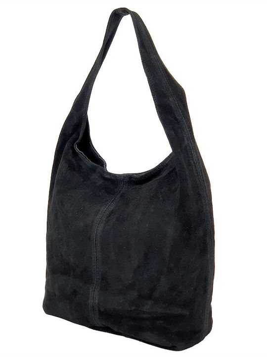 Leather Women's Hobo Bag Suede Black