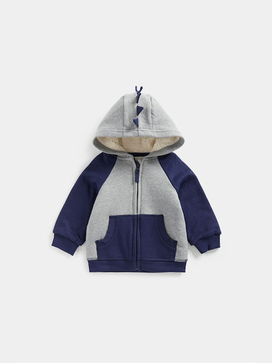 Kinder-Sweatshirt Strickjacke mit Kapuze Marineblau