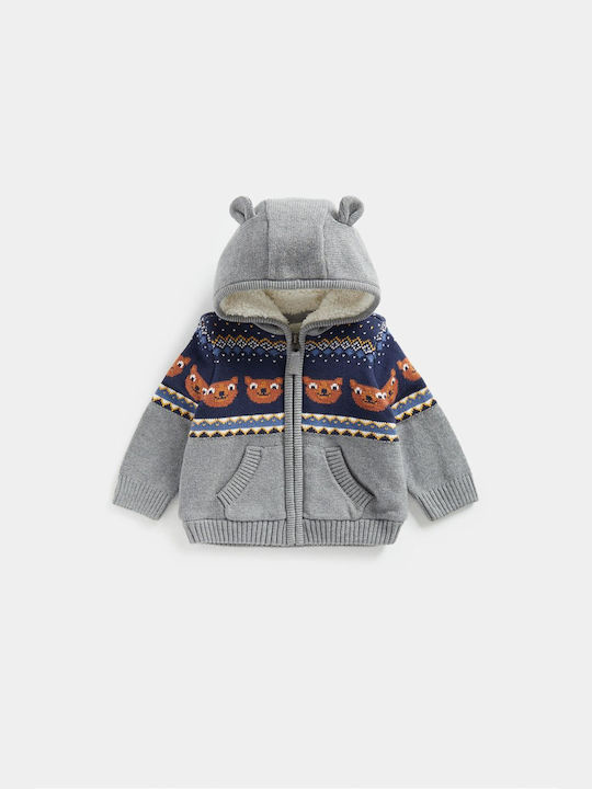 Cardigan pentru copii Tricotat cu Glugă Multicoloră