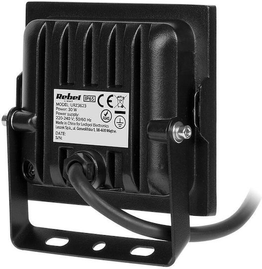 Rebel Waterproof LED Floodlight 30W Cold White 6500K IP65