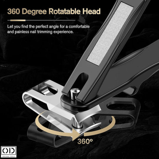Cleste Profesional pentru Pedichiură Unghii Cap de Tăiere Rotativ 360 de Grade Material Premium Design Manevrabilitate Ușor de Folosit Dimensiune 9.5 X 1.3 Cm Negru Oferte Originale