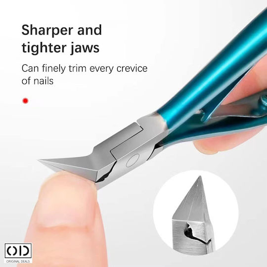 Cleste Profesional pentru Unghii de la Picioare, Cap de Tăiere Drept la 120 de Grade, Material Premium, Design Manevrabil, Ușor de Folosit, Dimensiune 10 X 6.5 Cm, Turcoaz, Oferte Originale
