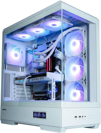 Zalman P50 DS Gaming Midi-Turm Computergehäuse mit Seitenfenster Weiß