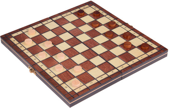 Jokomisiada Set 3in1 Σετ Ξύλινα Πούλια & Ζάρια για Τάβλι 2cm 16τμχ