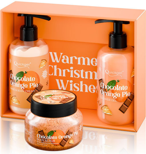 Quickgel Chocolate Orange Pie Σετ Περιποίησης για Καθαρισμό Σώματος & Ενυδάτωση 3τμχ