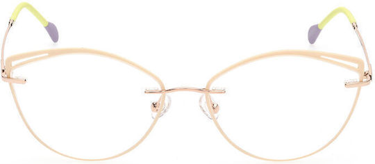 Emilio Pucci Metal Eyeglass Frame Cat Eye Gray EP5194 025