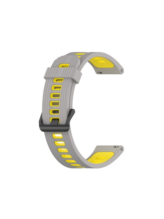 Amazfit Gtr 4 Stripe Λουράκι Σιλικόνης Δύο Χρωμάτων Γκρι Κίτρινο