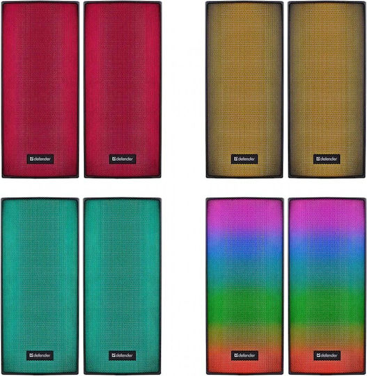 Defender 65047 Ηχεία Υπολογιστή 2.0 με RGB Φωτισμό και Bluetooth Ισχύος 6W σε Μαύρο Χρώμα
