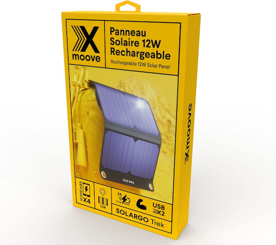 X-Moove Αναδιπλούμενο Ηλιακό Panel Φορτιστής 12W με USB Output (Φορητών Συσκευών)