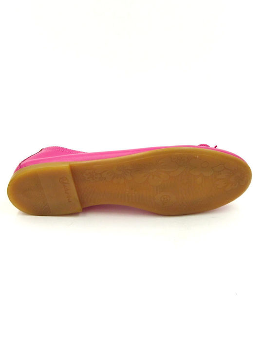 Balerini copii Anatomic Simple de Piele Fuchsia