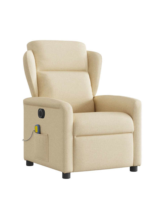 Πολυθρόνα Relax Massage με Υποπόδιο Κρεμ 78x95x100cm