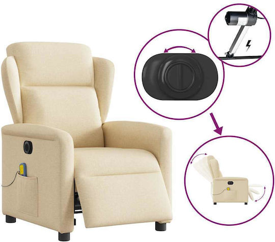 Relaxsessel Friseurwaschbecken mit Fußhocker Cream 78x95x100cm