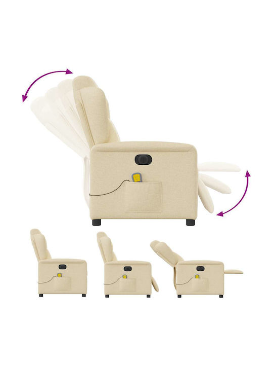 Πολυθρόνα Relax Massage με Υποπόδιο Κρεμ 78x95x100cm