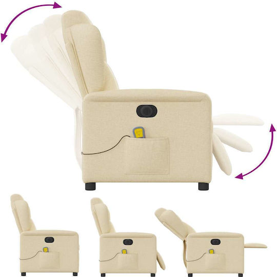 Relaxsessel Friseurwaschbecken mit Fußhocker Cream 78x95x100cm