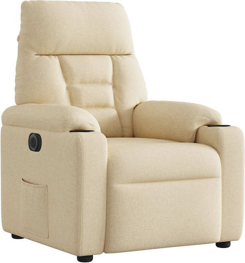 Relax Armchair with Footstool Cream 72x90x99cm