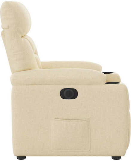 Relax Armchair with Footstool Cream 72x90x99cm
