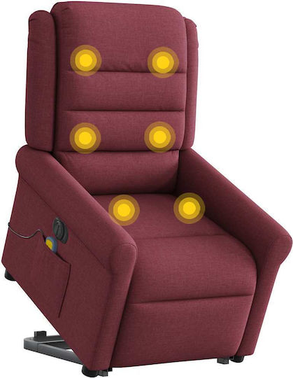 Relax Armchair Massage with Footstool Bordeaux 73x91.5x102.5cm