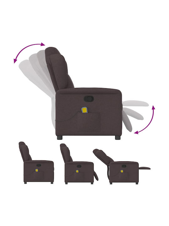 Πολυθρόνα Relax Massage με Υποπόδιο Σκούρο Καφέ 78x95x100cm
