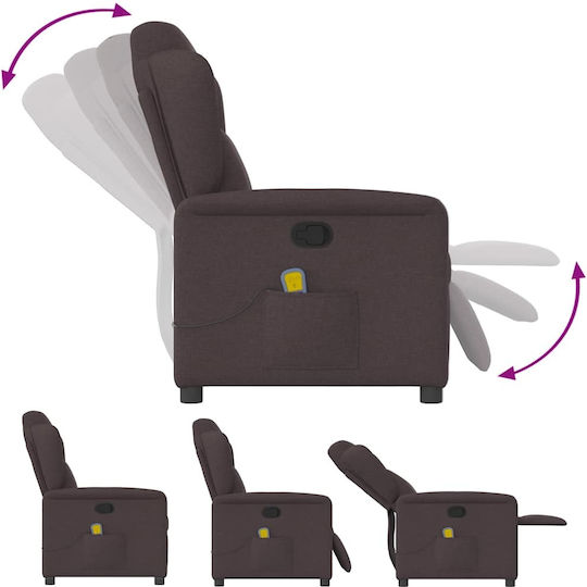 Πολυθρόνα Relax Massage με Υποπόδιο Σκούρο Καφέ 78x95x100cm