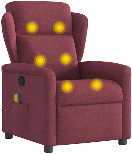 Relaxsessel Friseurwaschbecken mit Fußhocker Bordeaux 78x95x100cm