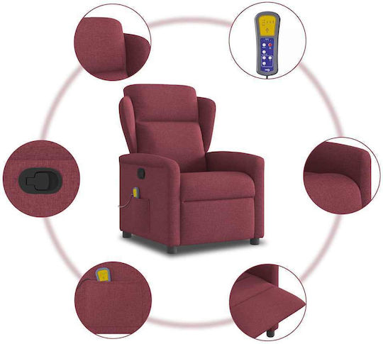 Relaxsessel Friseurwaschbecken mit Fußhocker Bordeaux 78x95x100cm