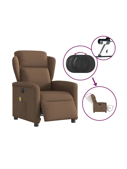 Πολυθρόνα Relax Massage με Υποπόδιο Καφέ 78x95x100cm