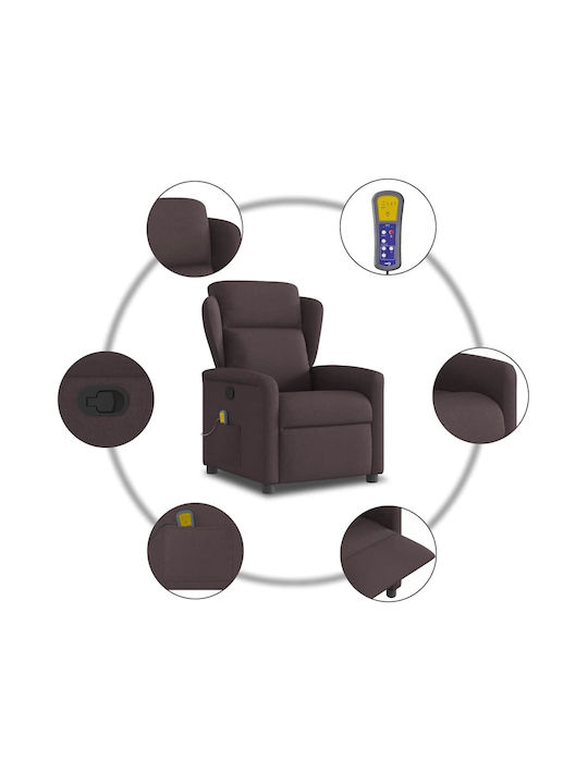 Πολυθρόνα Relax Massage με Υποπόδιο Σκούρο Καφέ 78x95x100cm