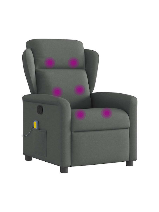 Relax Armchair Massage with Footstool Dark Grey 78x95x100cm