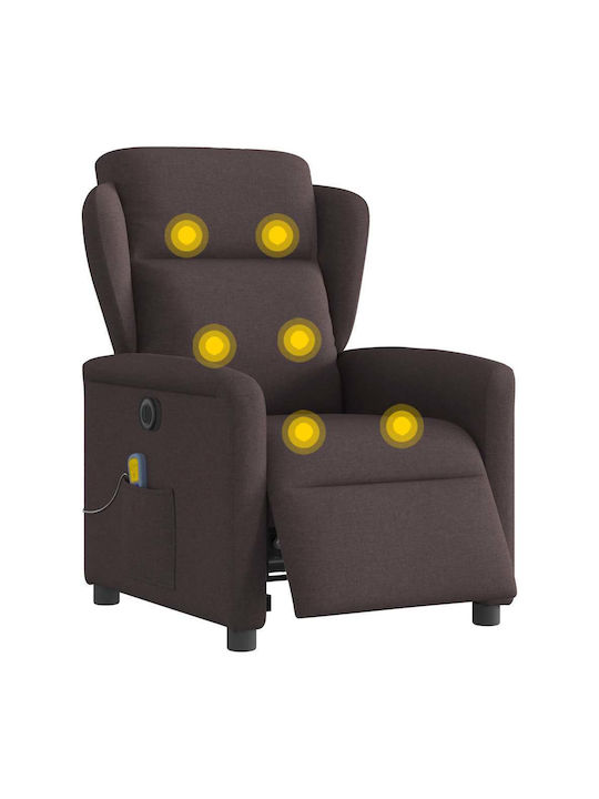 Πολυθρόνα Relax Massage με Υποπόδιο Σκούρο Καφέ 78x95x100cm