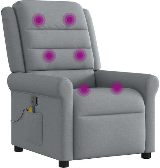 Fotoliu Relax Masaj cu Puf Gri deschis 73x91.5x102.5cm