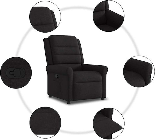 Relaxsessel mit Fußhocker Black 73x91.5x102.5cm