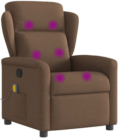 Πολυθρόνα Relax Massage με Υποπόδιο Καφέ 78x95x100cm