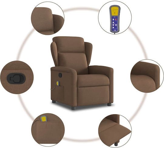 Πολυθρόνα Relax Massage με Υποπόδιο Καφέ 78x95x100cm