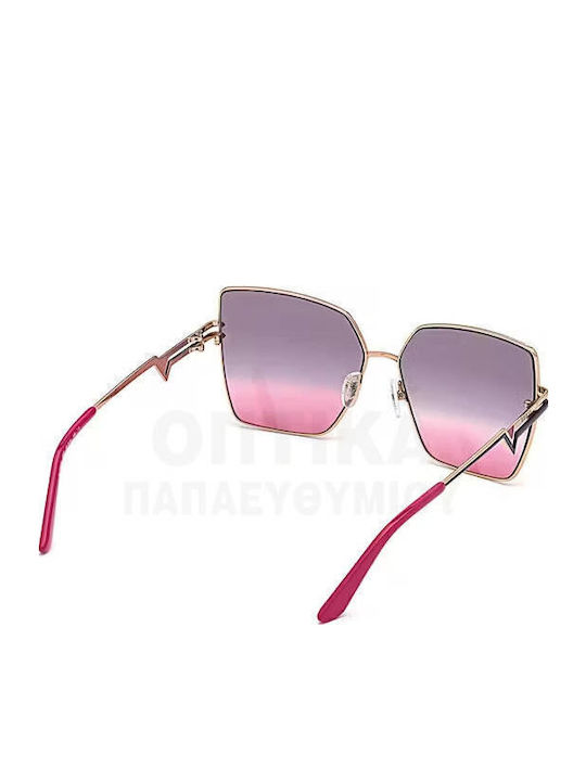 Guess Women's Sunglasses with Gold Metal Frame and Purple Gradient Lens GU7733 28Z