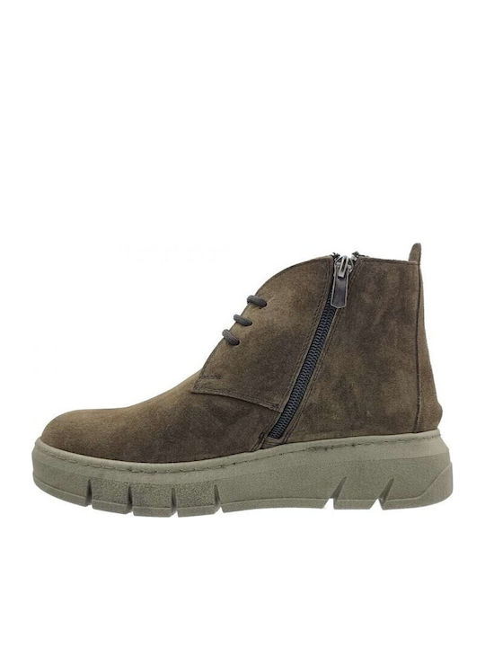 Women's Ankle Boots Platform Khaki
