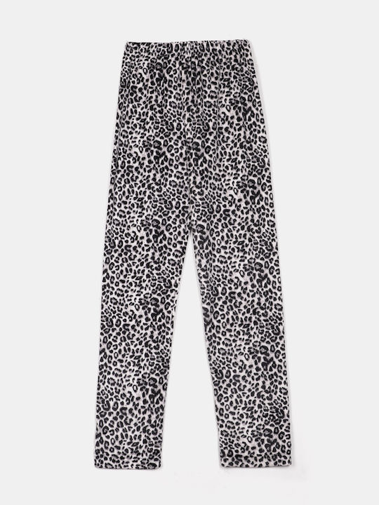 Σετ Πιτζάμα Velvet Animal Print Γκρι Γκρι