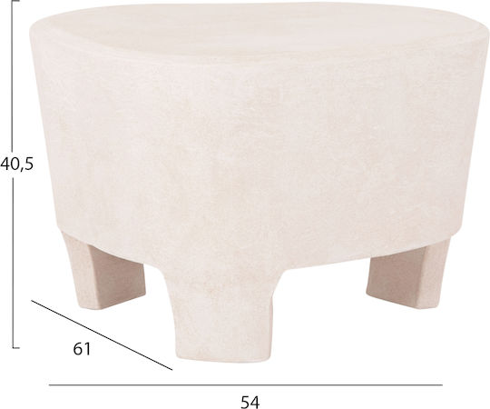 Beistelltisch Santorini B54xT61xH40cm Off-white Beistelltisch Santorini B54xT61xH40cm Off-white