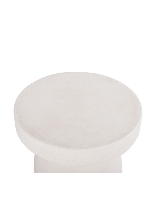 Round Side Table Santorini Wooden Ecru M60xL60xH42cm