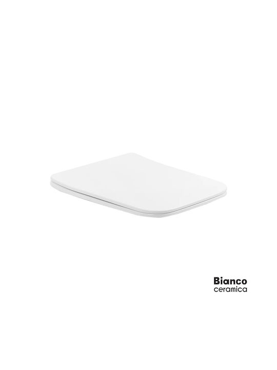 Bianco Ceramica Plastic Soft Close Toilet Slim Seat White Bianco Ceramica Plastic Soft Close Toilet Slim Seat White