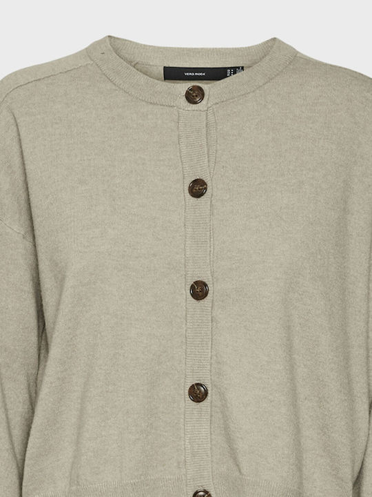 Vero Moda Women's Knitted Cardigan with Buttons Beige