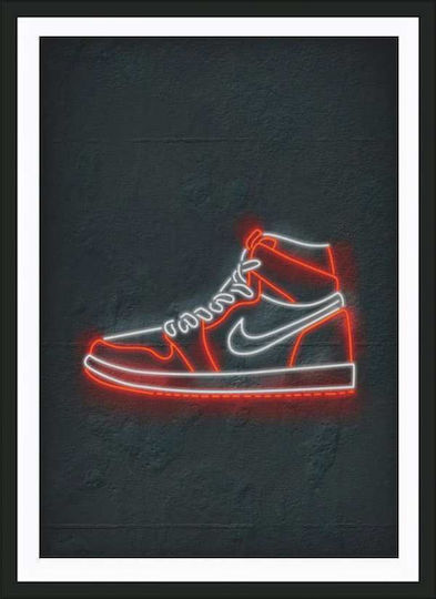 Poster Chicago Sneakers Snk114 21cm x 30cm Schwarzer Holzrahmen