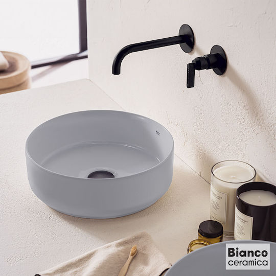 Bianco Ceramica Επικαθήμενος Νιπτήρας Πορσελάνης 36x36cm Stone Grey Bianco Ceramica Επικαθήμενος Νιπτήρας Πορσελάνης 36x36cm Stone Grey