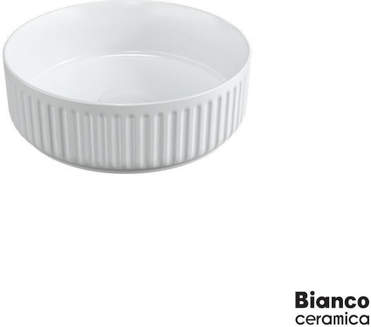Bianco Ceramica Aufgesetztes Waschbecken Porzellan 36x36cm White