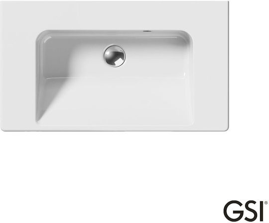 GSI Norm An der Wand montiert Wandhängendes / Aufgesetztes Waschbecken Porzellan 70x40cm White