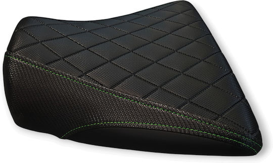 Z750-1000 Gen1 Kawasaki Quilted Diamond Seat Cover Green Stitching Logo
