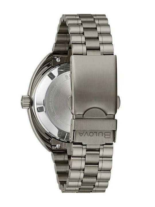 Bulova Oceanographer Gmt Herrenuhr Automatisch mit Silber Metallarmband