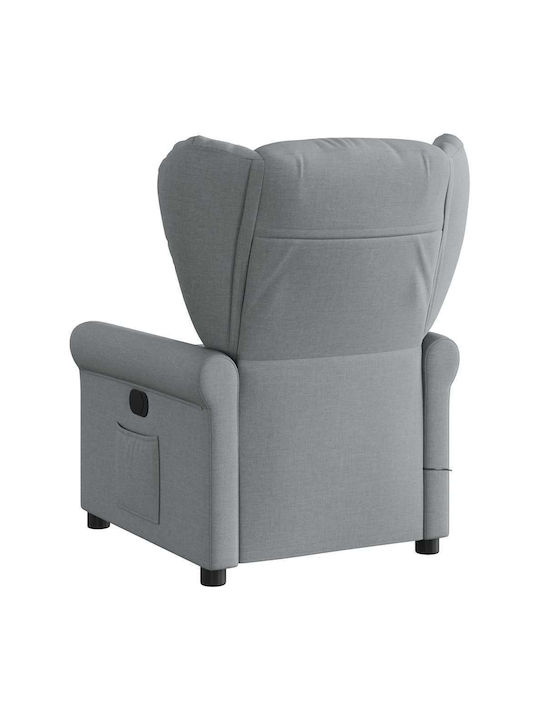 Relax Armchair Massage with Footstool Light Grey 77x91.5x96cm