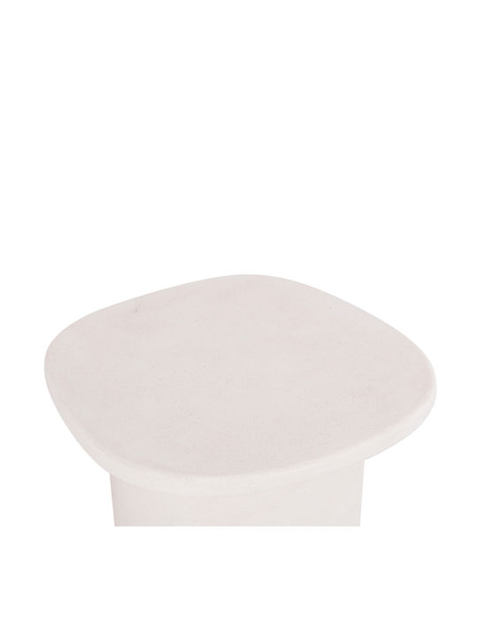 Masă Laterală Ovală Santorini Din Lemn Subalb L54xP54xÎ40cm