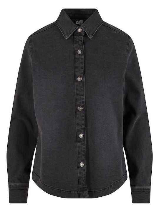 Women's Denim Long Sleeve Shirt Black